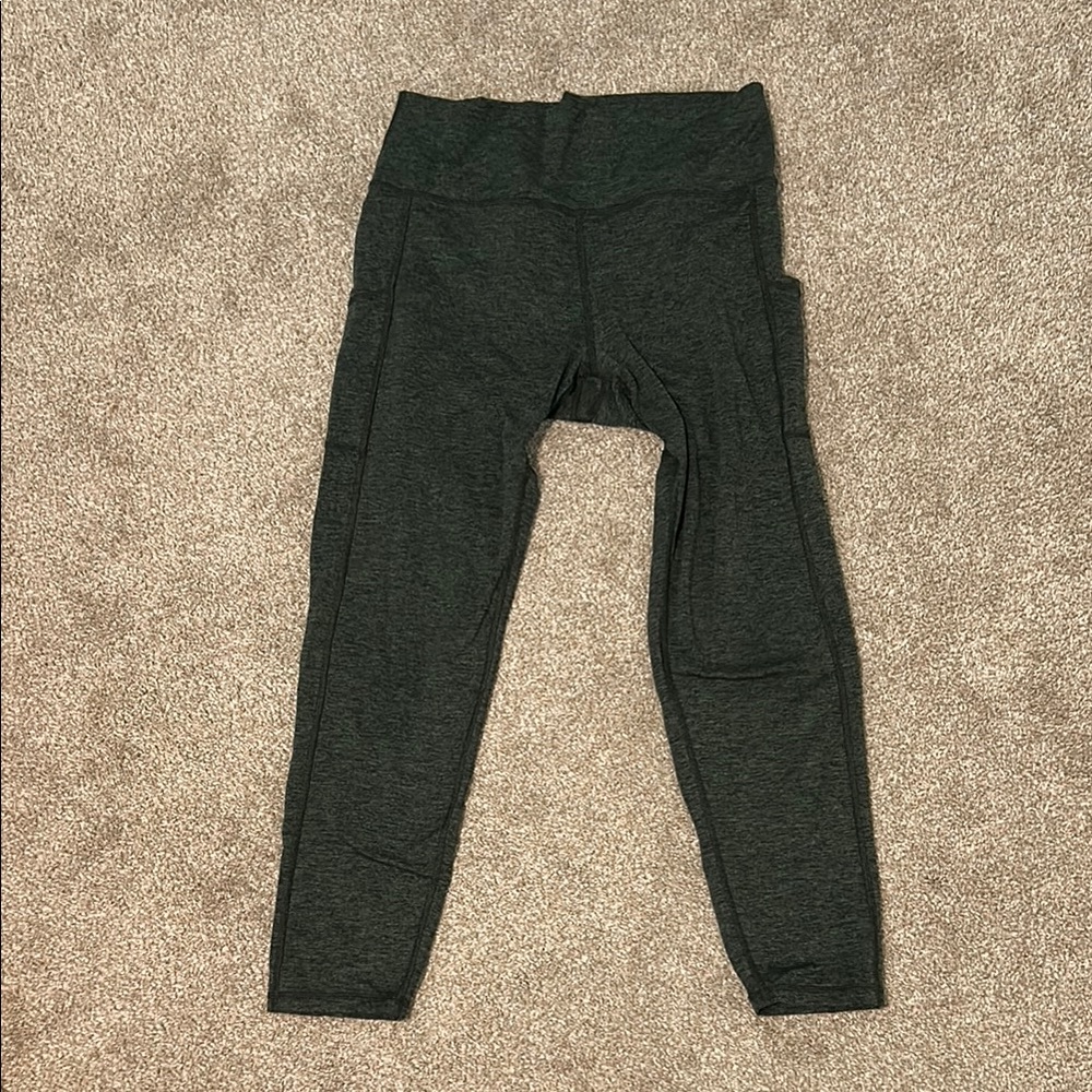Aerie Green Leggings Stretchy Tapered Fit